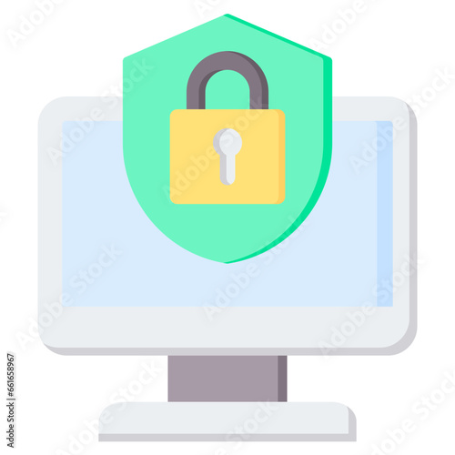 Computer Security Flat Icon