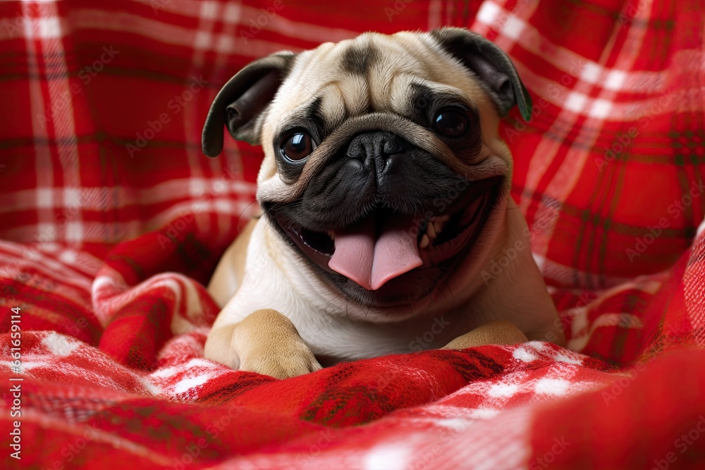 Pugs' Gotcha Day Celebration: Capturing the Joyful Moments in Photos, generative AI