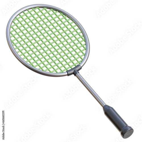 Badminton Racquet 3D Illustration