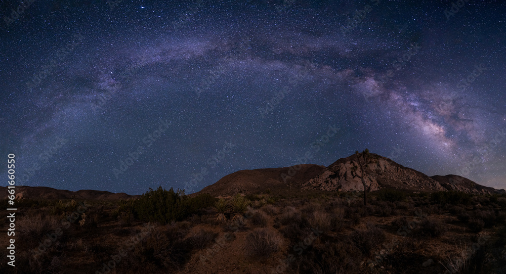 Milky Way Panorama over desert