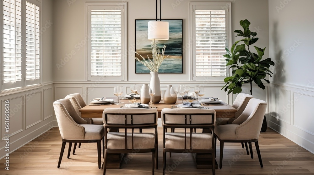 Elegant and clutter-free formal dining area
