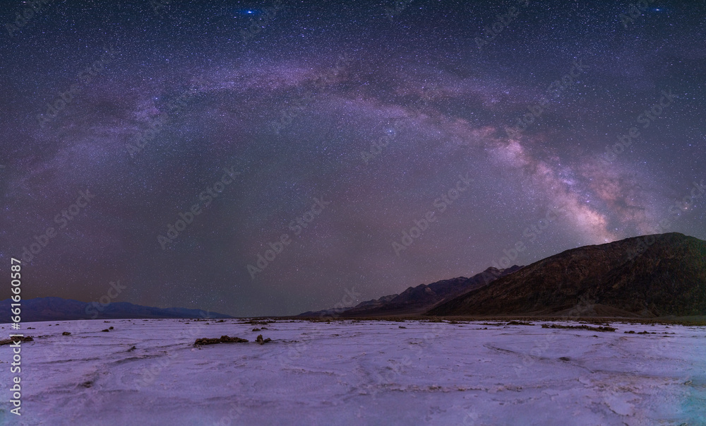 Milky Way Panorama over saltflat