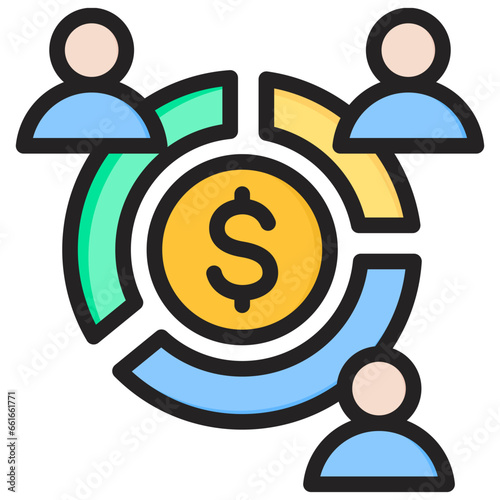 Shares Outline Color Icon