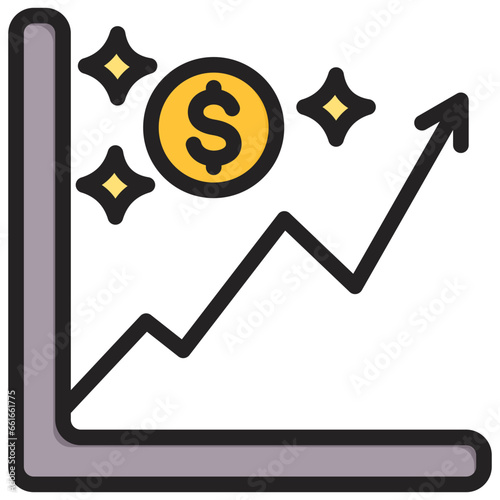 Trading Debut Outline Color Icon