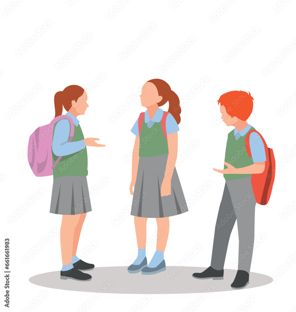 vector illustration of students in different postures vector illustration of students in different postures