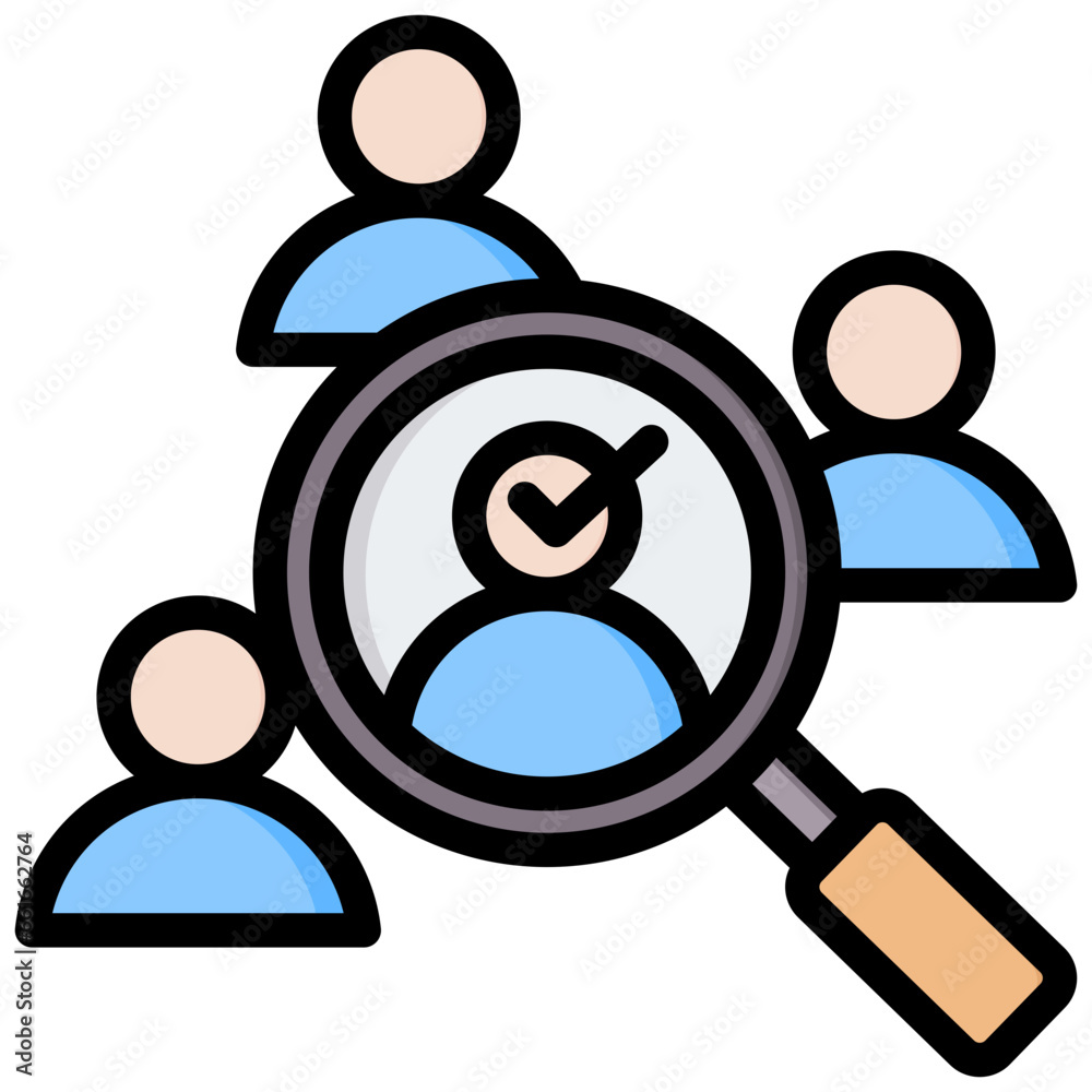 Job Candidates Outline Color Icon Job Candidates Outline Color Icon