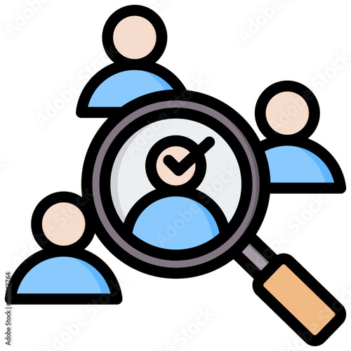 Job Candidates Outline Color Icon