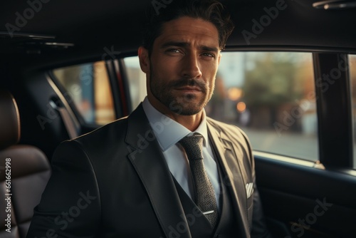 Professional chauffeur. Portrait with selective focus and copy space © top images