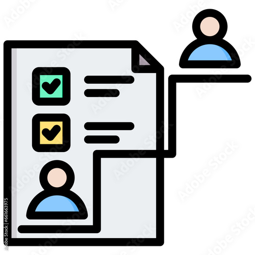 Succession Planing Outline Color Icon