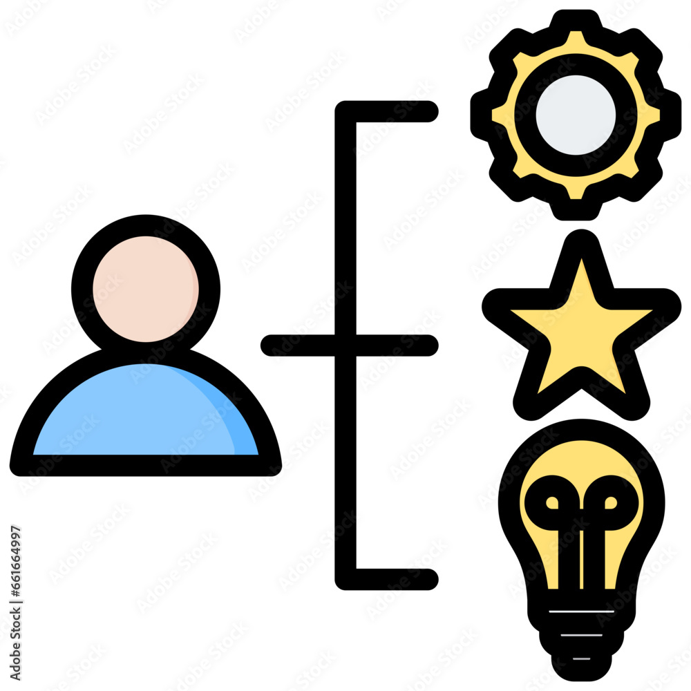 Human Skills Outline Color Icon