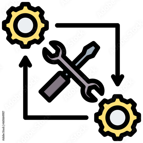 Repair Outline Color Icon