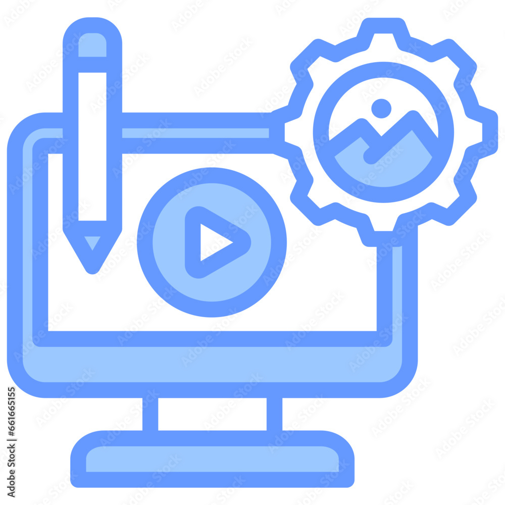 Content Management Blue Icon Content Management Blue Icon