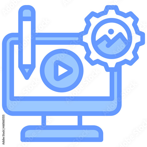 Content Management Blue Icon
