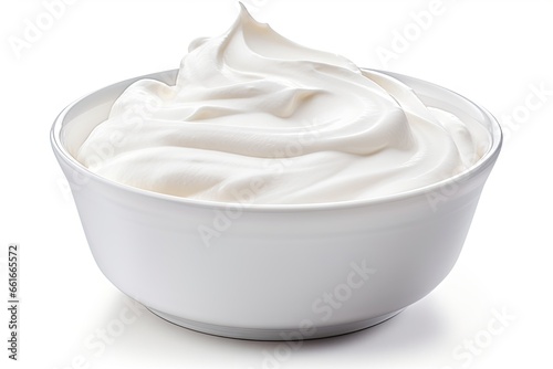 Isolated white sour cream with clipping path