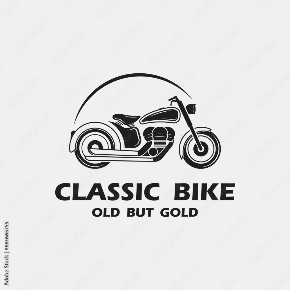 Fototapeta premium classic bike logo vector icon illustration design