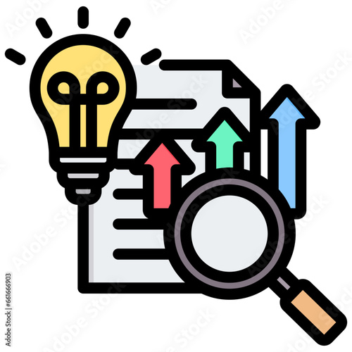Business Research Outline Color Icon