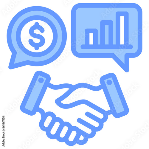 Negotiation Blue Icon