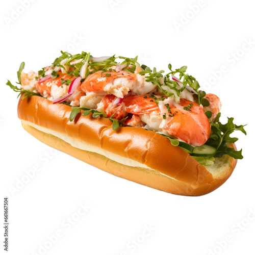 lobster roll isolated on white background, ai generated
