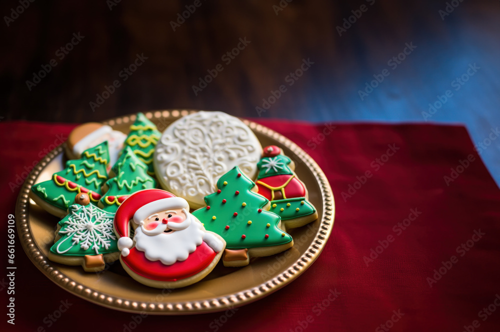 Christmas Cookies with room for copy created with Generative AI technology