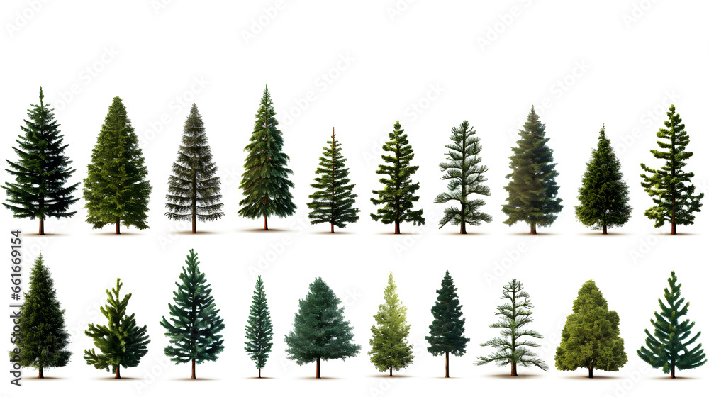Christmas tree clipart set. Collection of green trees isolated on white background vector illustration set. Christmas card. Christmas tree clipart set. Collection of green trees isolated on white background vector illustration set. Christmas card.