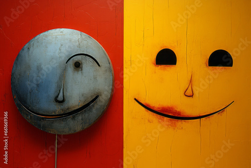 Smiley emoticons. Concept of love, smile, friendship and positive emotions.