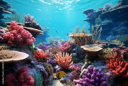 coral reef and fishes  Generative AI