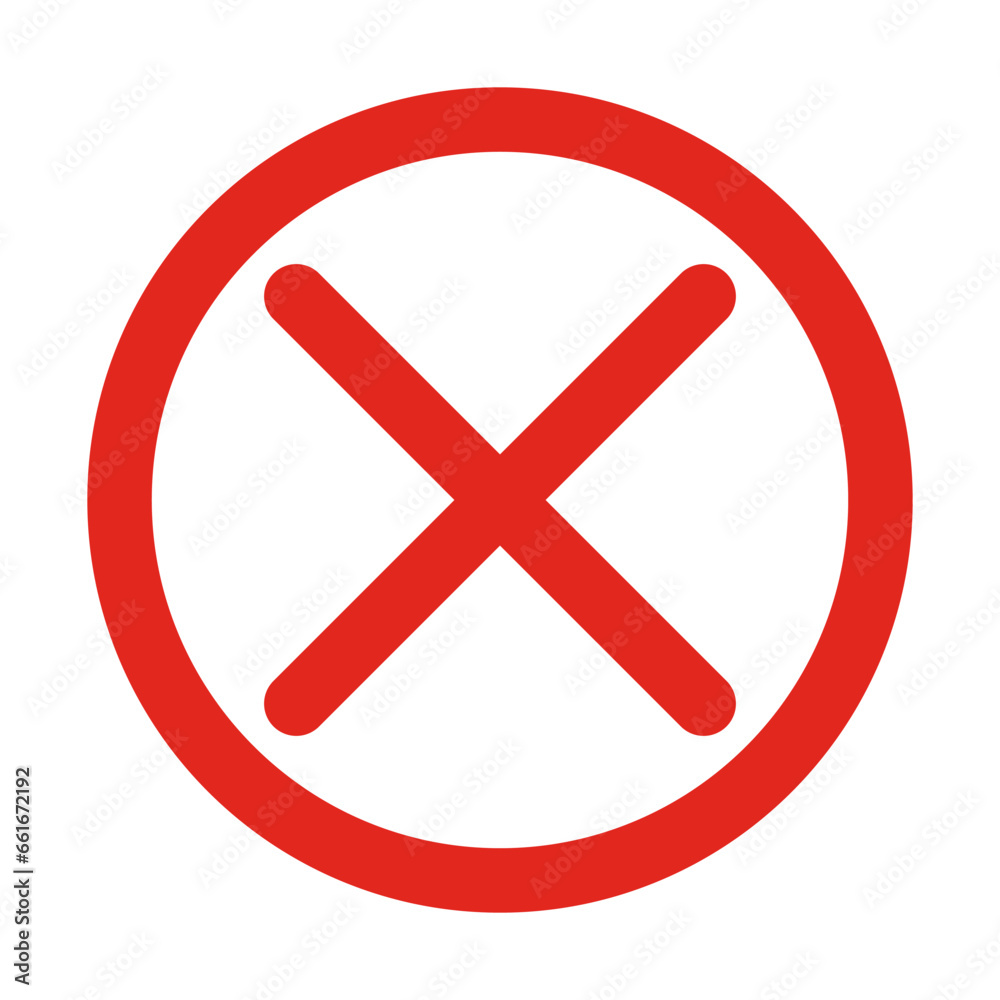 Cross mark button icon. Close. Vector. Cross mark button icon. Close. Vector.