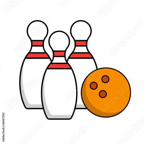 Flat design bowling icon. Vector.