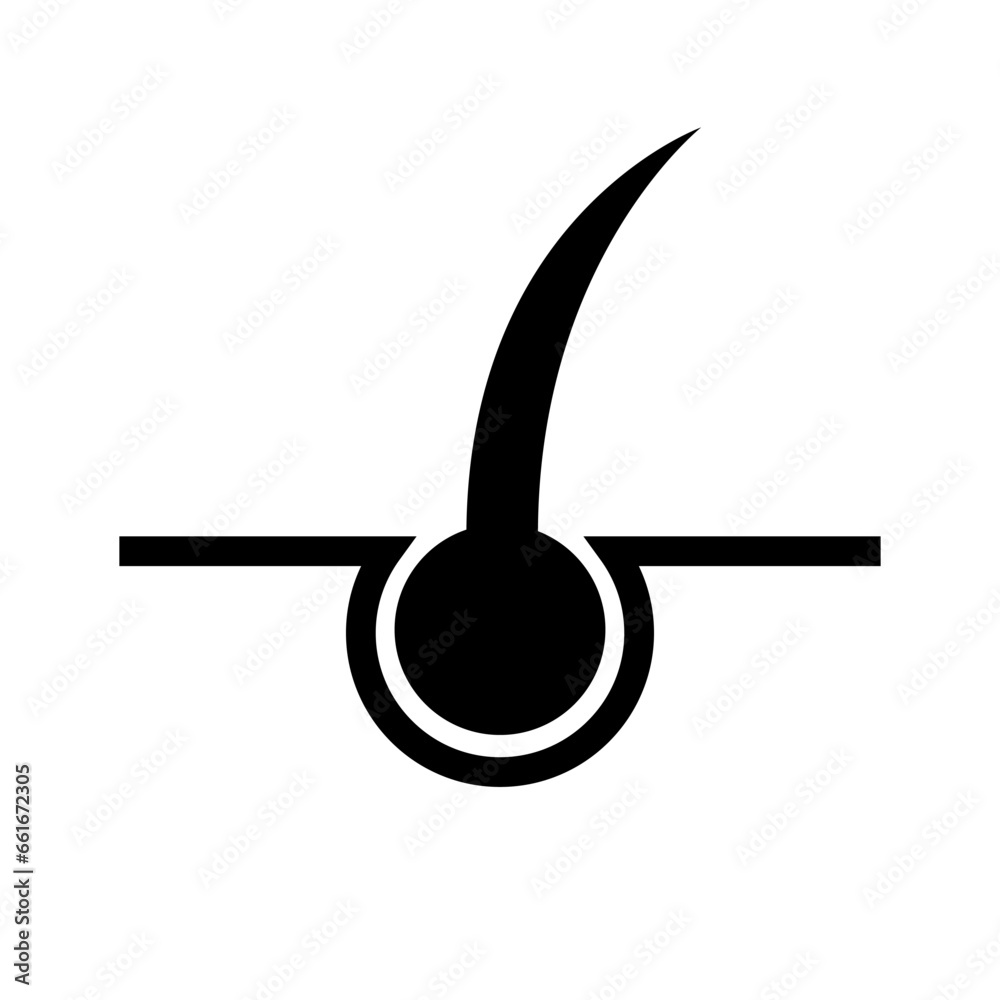 Simple hair growing on skin icon. Vector. Simple hair growing on skin icon. Vector.