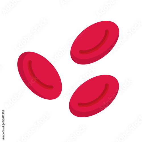 Flat design red blood cell icon. Vector.