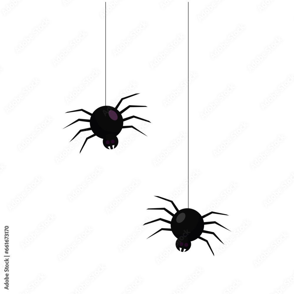 Fototapeta premium Vector set with spider silhouette. halloween decoration or tattoo template. widow outline sketch