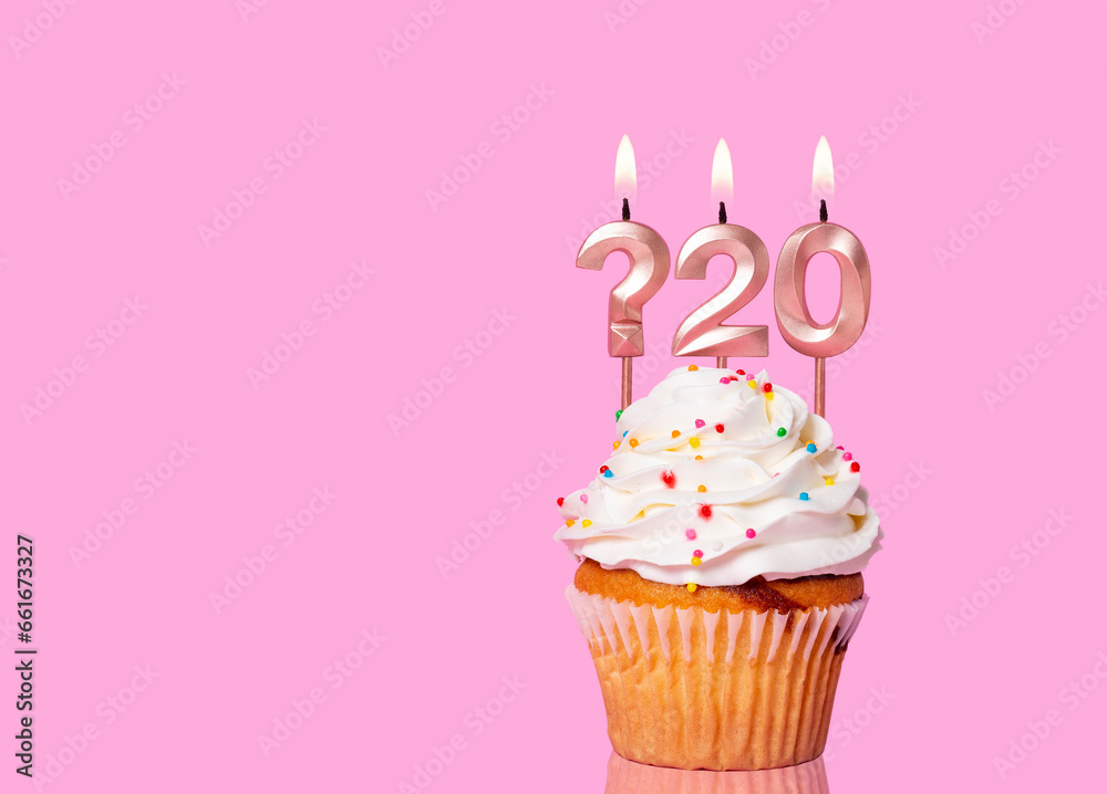 Birthday Cake With Candle Question Mark And Number 20 Birthday Cake With Candle Question Mark And Number 20