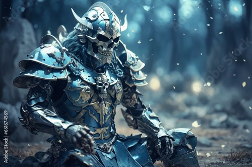 Chaos warrior in an icy area with skulls