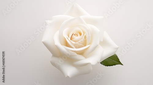 Portrait beautiful white rose flower isolated on white background AI Generative