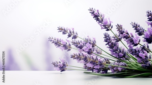 Portrait beautiful lavender flower isolated on white background AI Generative