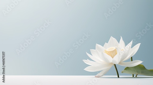 Portrait beautiful white lotus flower isolated on white background AI Generative