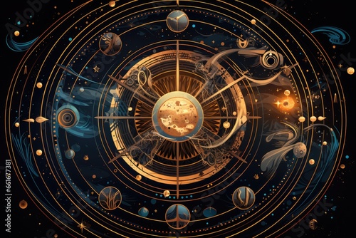 Wallpaper Mural Abstract astrological background with zodiac signs Astrology horoscope background Torontodigital.ca