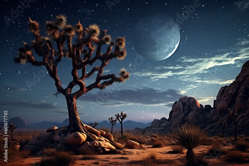 landscape with moon, Generative AI
