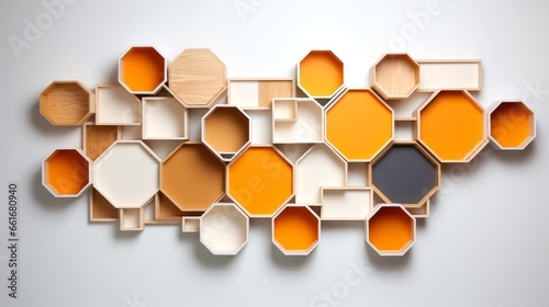 Wood marquetry wall parquet, abstract pattern background