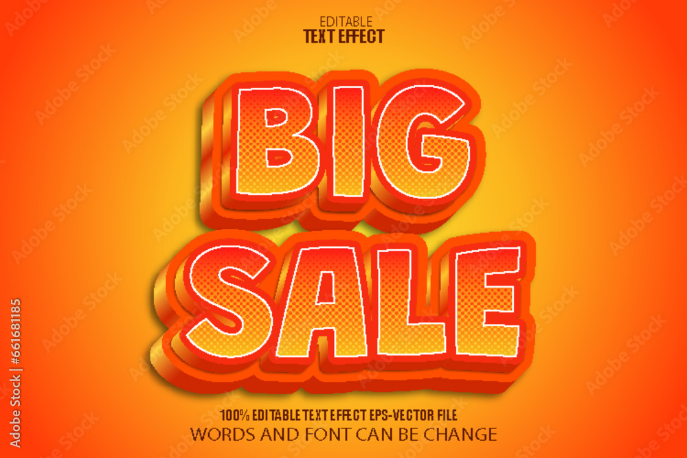 Big Sale Editable Text Effect Cartoon Style