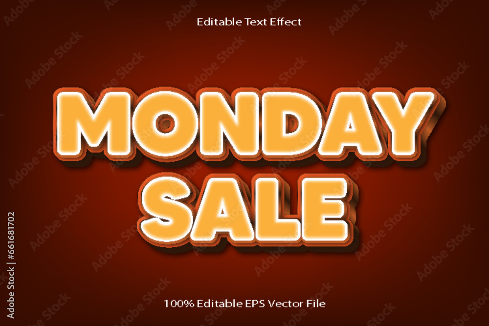 Monday Sale Editable Text Effect 3d Emboss Cartoon Gradient Style Monday Sale Editable Text Effect 3d Emboss Cartoon Gradient Style