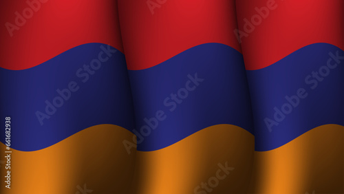 armenia waving flag background design on sunset view vector illustration