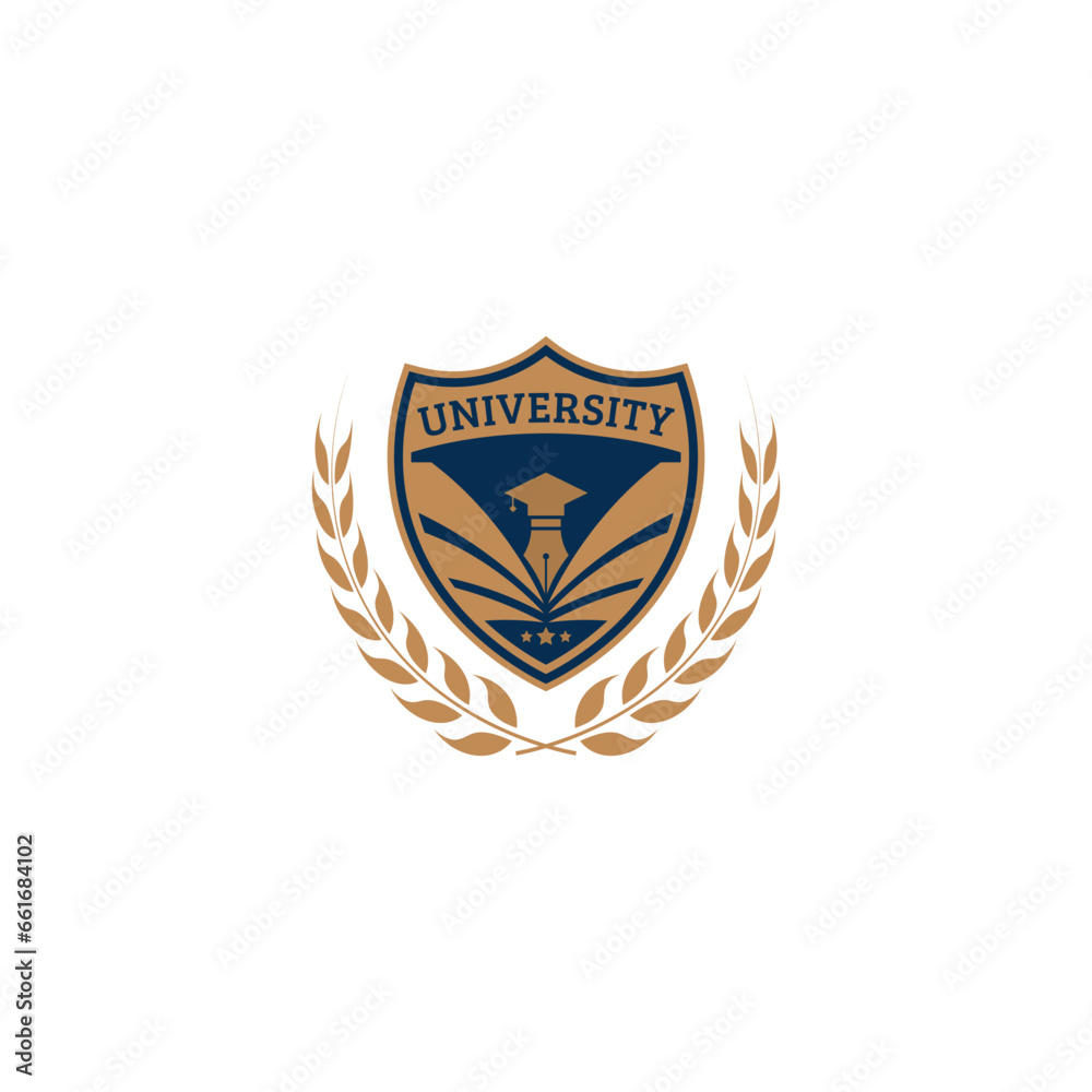 Fototapeta premium University education logo design vector template