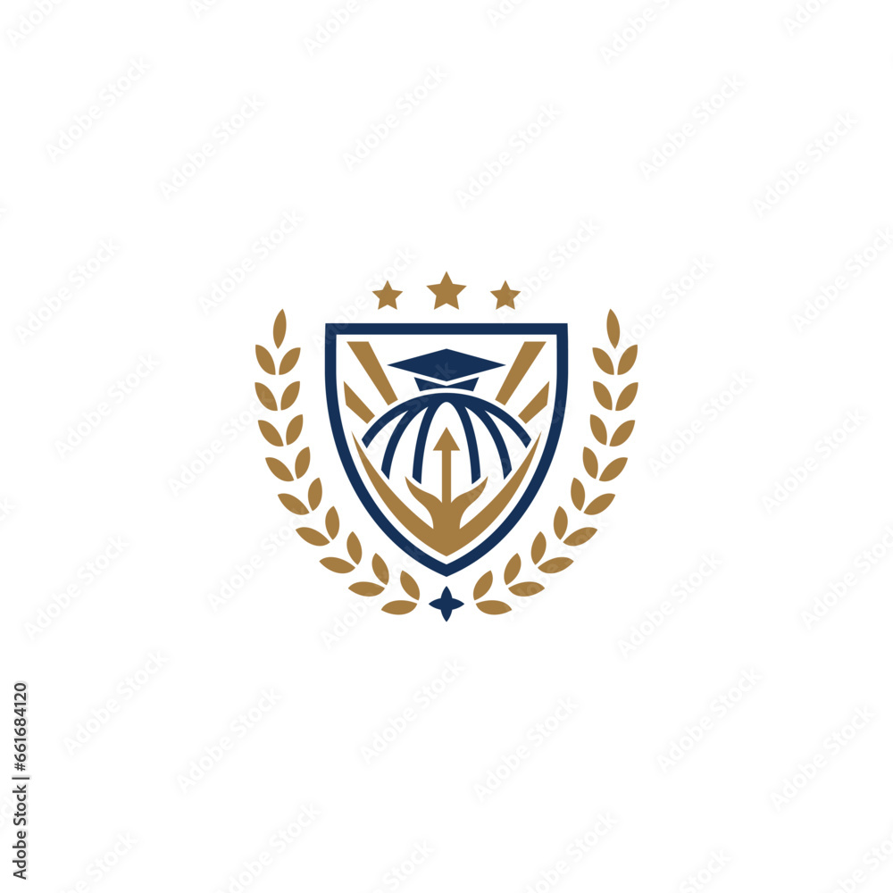 Fototapeta premium Education badge logo design, University high school emblem
