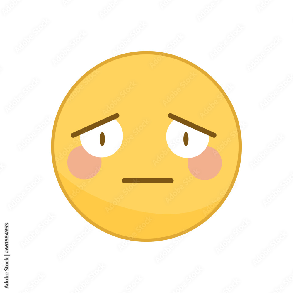 Fototapeta premium Vector round yellow emoticon set isolated on white background