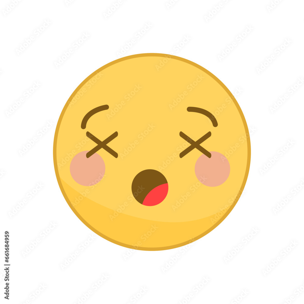 Vector round yellow emoticon set isolated on white background Vector round yellow emoticon set isolated on white background
