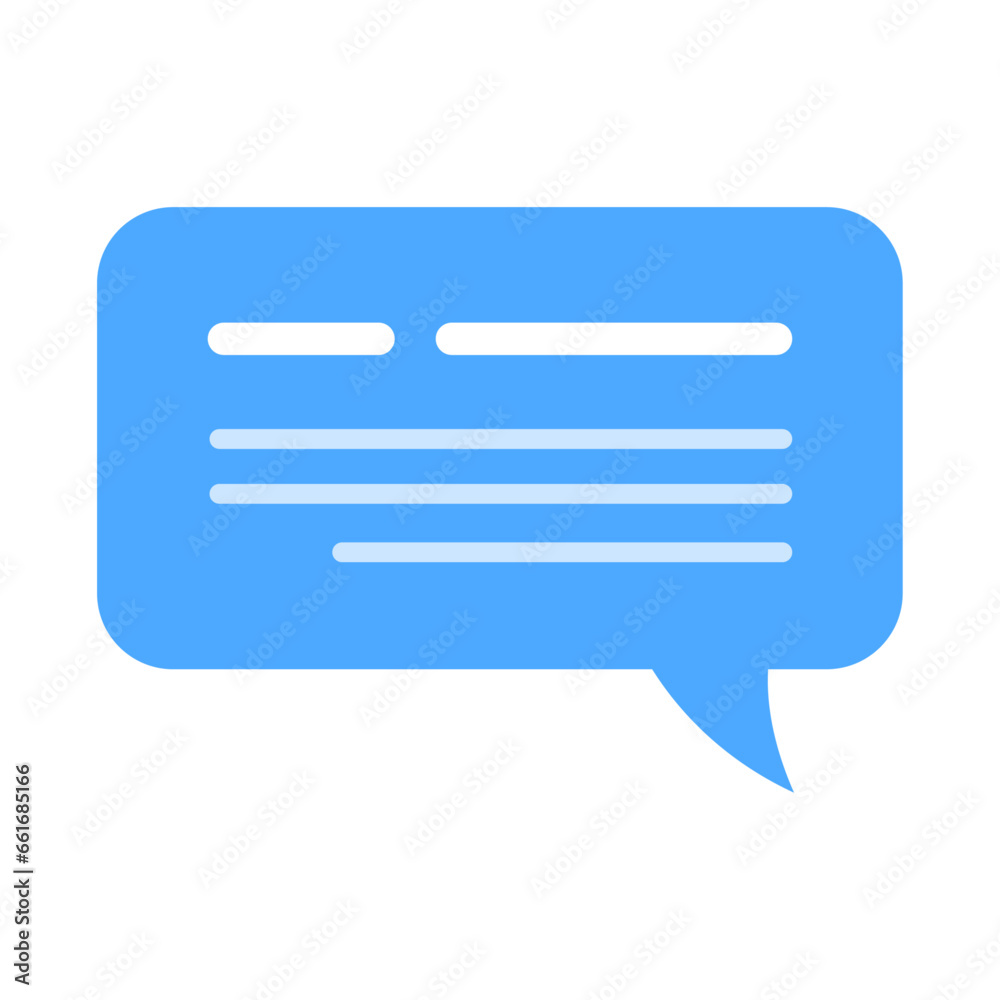 Vector speech bubble in flat design on white Vector speech bubble in flat design on white