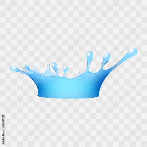 Vector realistic water splashes on tranparent background