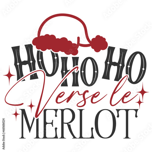 HoHoHo Verse Le Merlot - French Christmas Illustration