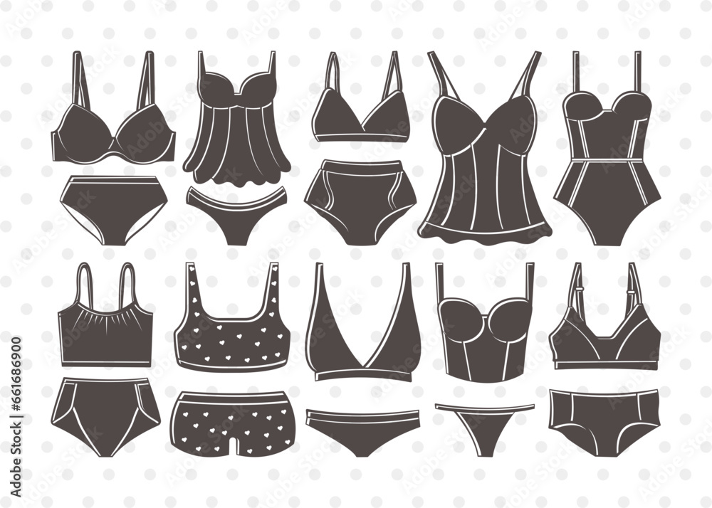 Lingerie Silhouette Svg Womens Lingerie Svg Sexy Sleepwear Svg Bra Svg Womens Underwear 3065